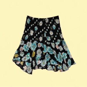 Floral Black Skirt